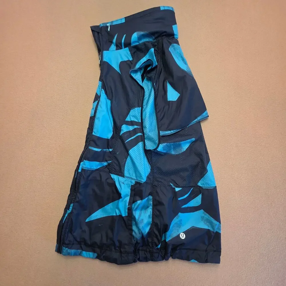 Lululemon Pack-It Sleeveless Running Vest Peacock Blue Teal Sz 6 Stowable Hood